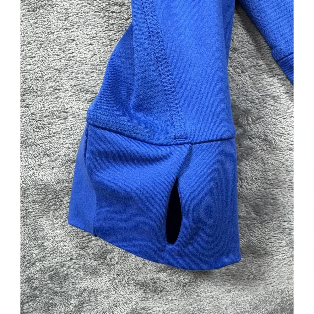 Adidas Climalite Quarter Zip Pullover Blue Womens XL Running Thumbholes AH6816